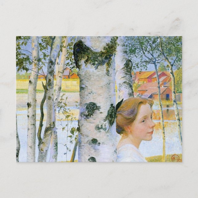 Carte Postale Lisbeth aux bouleaux (Devant)