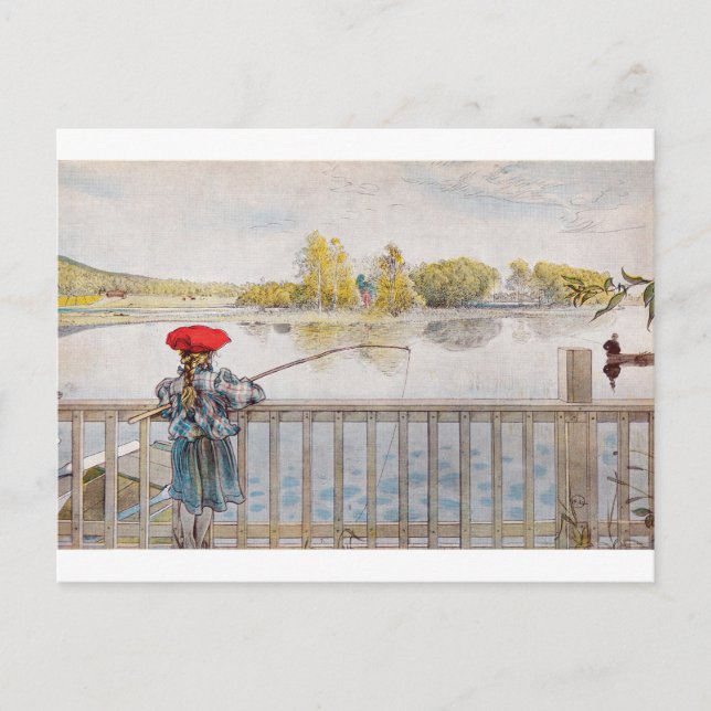 Carte Postale Lisbeth Fishing par Carl Larsson (Devant)