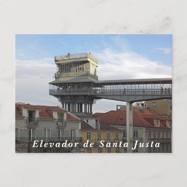 Carte Postale Lisbonne. Ascenseur père Noël Justa. (Devant)