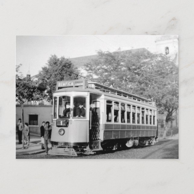Carte postale Lisbonne Portugal Tram 1950 (Devant)