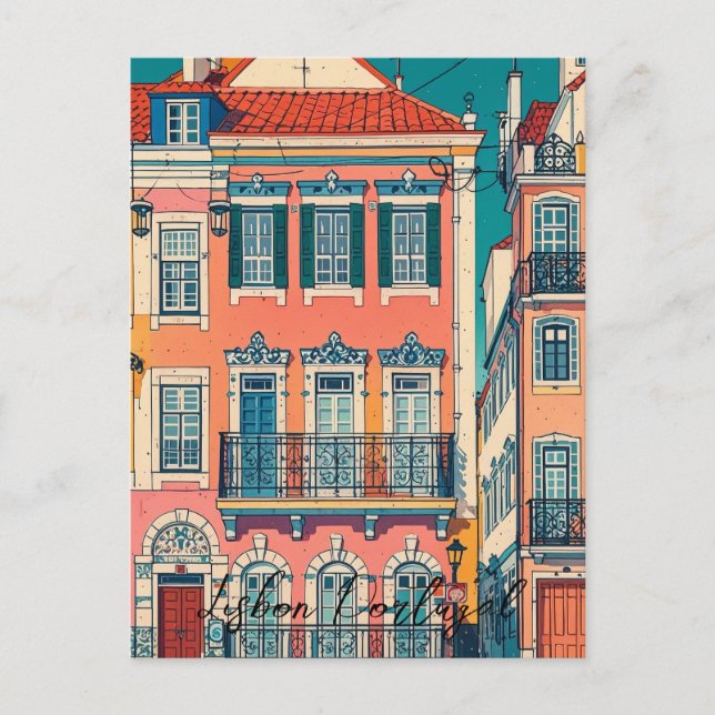Carte Postale Lisbonne Portugal vintage (Devant)