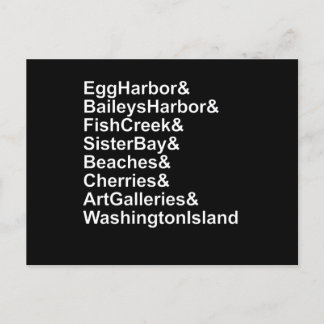 Carte Postale Liste d'amphibiens du comté de Door Wisconsin