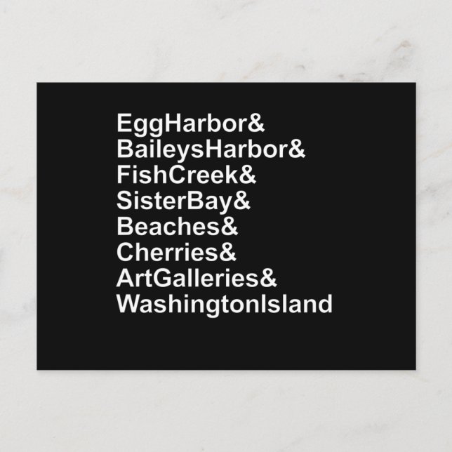 Carte Postale Liste d'amphibiens du comté de Door Wisconsin (Devant)