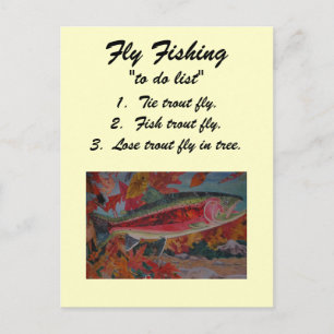 Carte postale "liste de choses à faire" sur la pêc