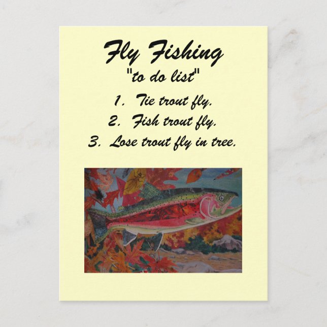 Carte postale "liste de choses à faire" sur la pêc (Devant)