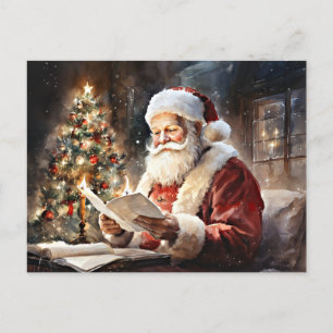 Carte Postale Liste de Noël père Noël