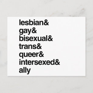 CARTE POSTALE LISTE LGBTQI