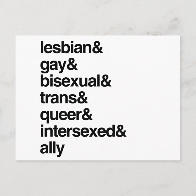 CARTE POSTALE LISTE LGBTQI (Devant)