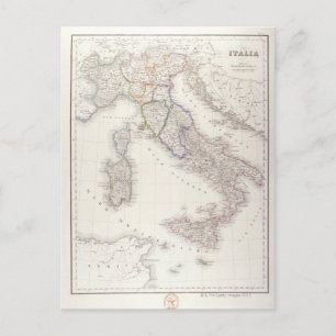 Carte Postale L'Italie avant l'unification