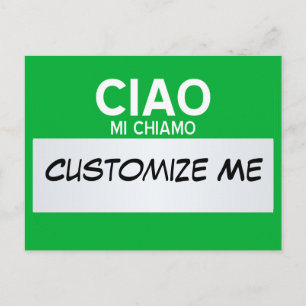Carte Postale L'Italien bonjour mon nom est… personnalisable