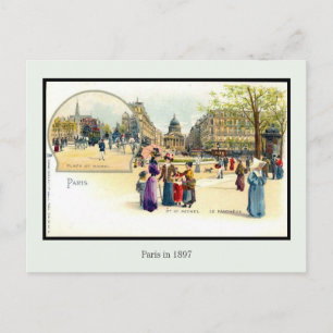 Carte Postale Litho vintage Paris en 1897 2 de 6