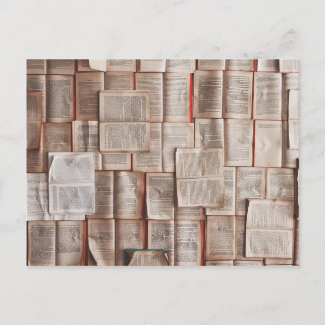 Carte Postale littéraire de livres à visage ouvert (Devant)