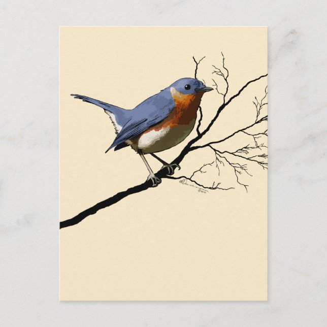 Carte Postale Little Bird Blue, (Devant)