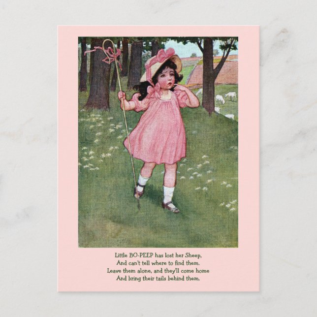Carte Postale Little Bo-Peep et la comptine de la brebis perdue (Devant)