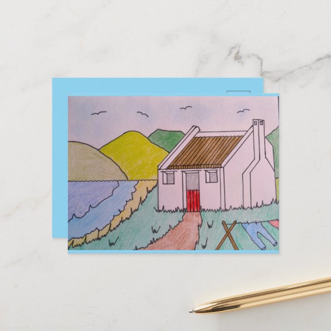 Carte postale Little House By the Sea (Devant/Arrière en situation)
