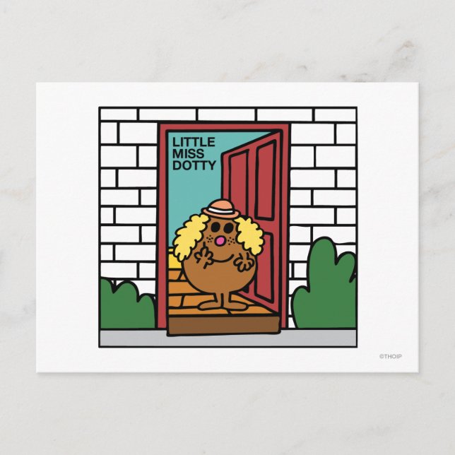 Carte Postale Little Miss Dotty | Porte ouverte (Devant)