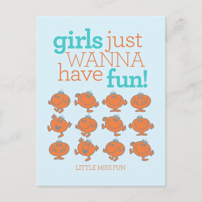Carte Postale Little Miss Fun | Les Filles Que Vous Voulez S'Amu (Devant)