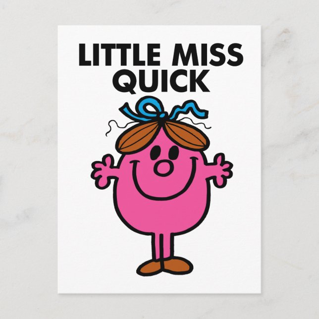 Carte Postale Little Miss Quick | Lettres noires (Devant)