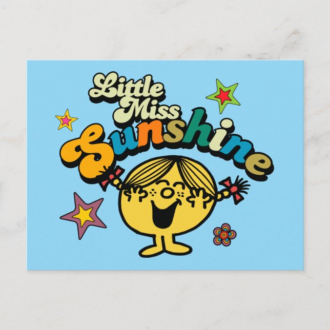 Carte Postale Little Miss Sunshine | Étoiles et fleurs (Devant)