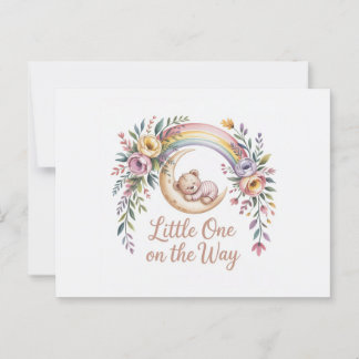Carte Postale Little One on the Way - Boho Baby shower Invitatio