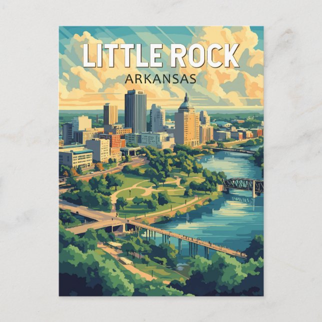 Carte Postale Little Rock Arkansas Travel Art Vintage (Devant)