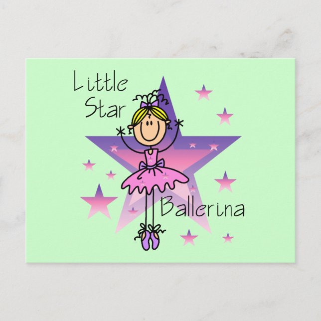 Carte Postale Little Star Ballerina - Cheveux blond (Devant)