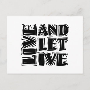 Carte Postale Live and Let Live 12 Step Recovery Slogan Citation