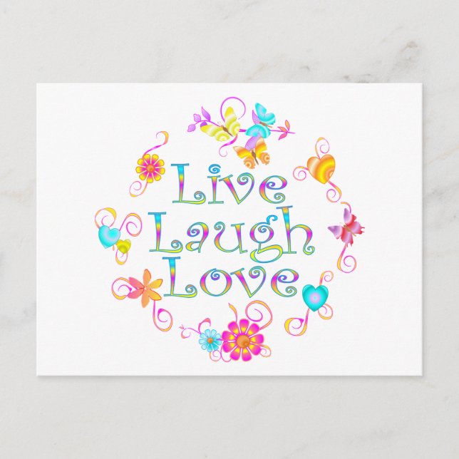 Carte Postale Live Laugh Love (Devant)