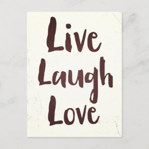 Carte Postale Live Laugh Love vintage citation inspirante