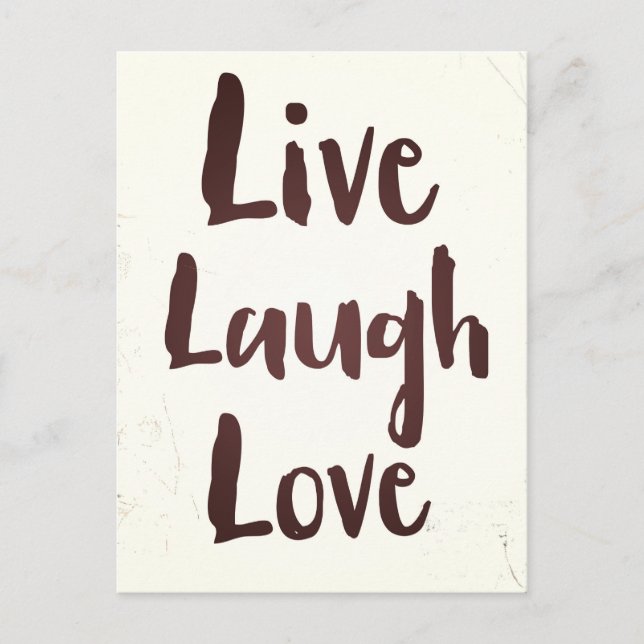 Carte Postale Live Laugh Love vintage citation inspirante (Devant)