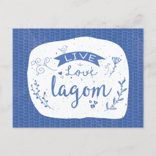 Carte Postale Live Love Lagom - suédois