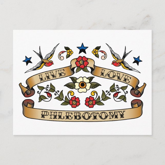 Carte Postale Live Love Phlebotomie (Devant)
