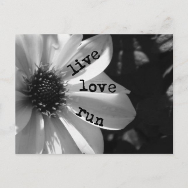 Carte Postale Live Love Run by Vetro Designs (Devant)
