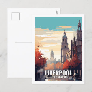 Carte Postale Liverpool Royaume-Uni célèbres lieux de voyage