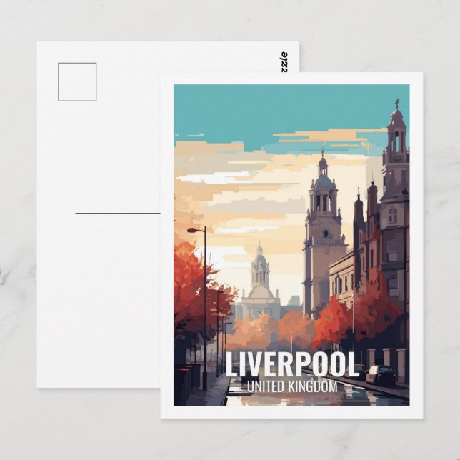 Carte Postale Liverpool Royaume-Uni célèbres lieux de voyage (Devant / Derrière)