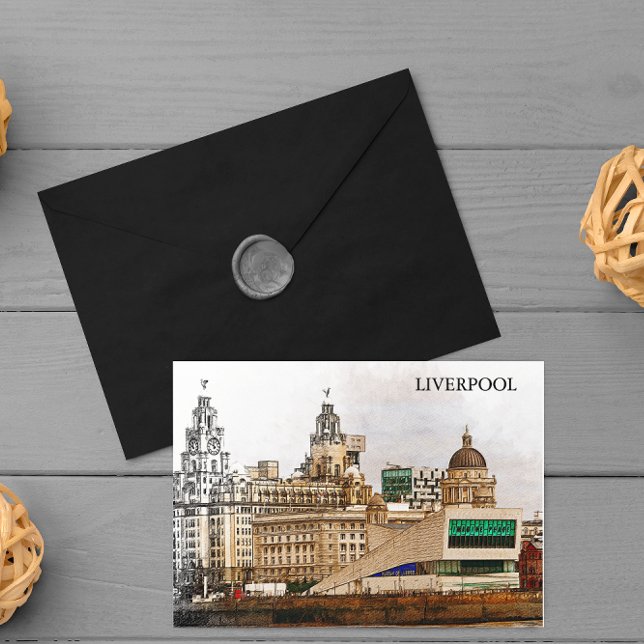 Carte Postale Liverpool Royaume-Uni City View (liverpool england uk postcard)