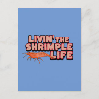 Carte Postale Livin' The Shrimple Life Shrimp Art