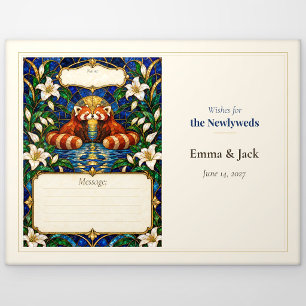 Carte Postale Livre d'or de mariage Red Panda Souhaits