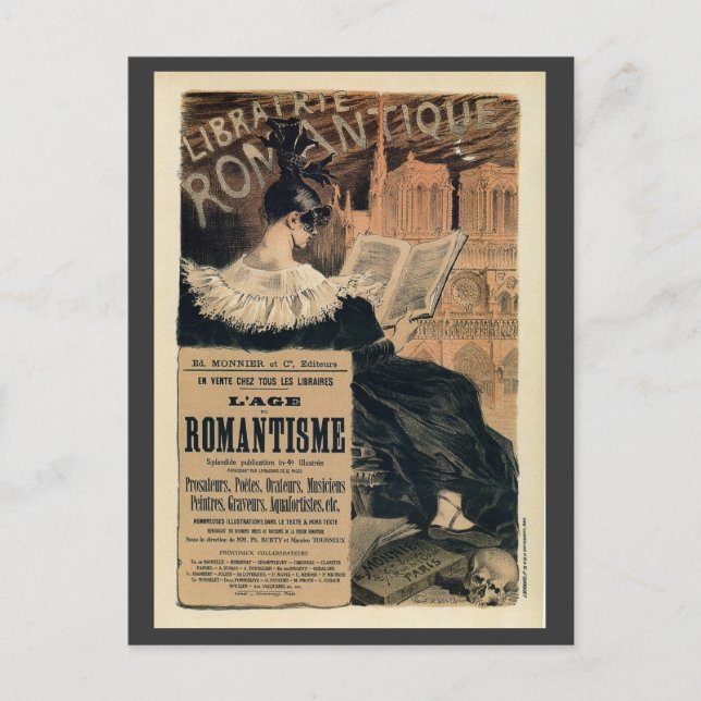Carte Postale Livre romantique vintage et (Devant)