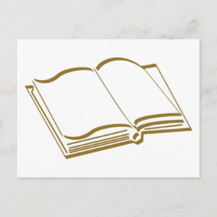 Carte Postale Livre vierge à ligne calligraphique marron