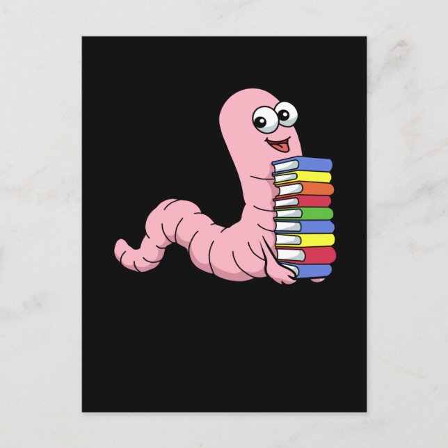 Carte Postale Livre Worm Lecture Livres Cadeaux Enfants Vêtement (Devant)