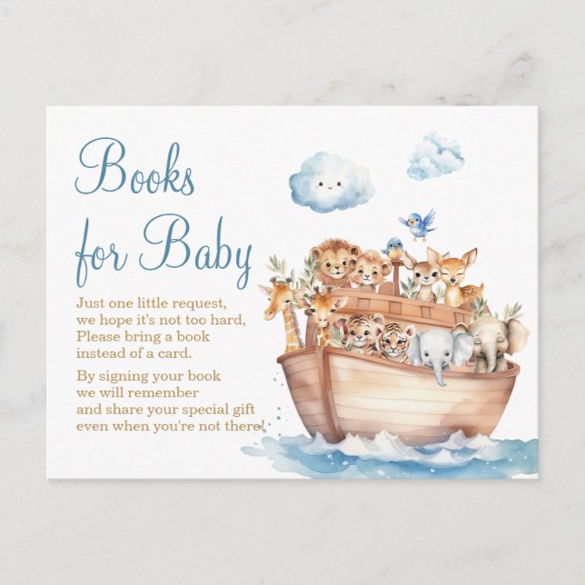Carte Postale Livres de Baby Shower pour Bébé Garçon Mignon de l (Devant)