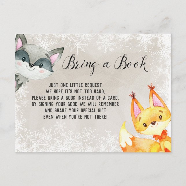 Carte Postale Livres de bois d'hiver pour Baby Card (Devant)
