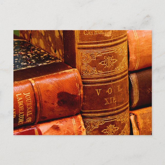 Carte Postale Livres Liés Au Cuir (Devant)