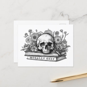 Carte Postale Livres romantiques moraux gris