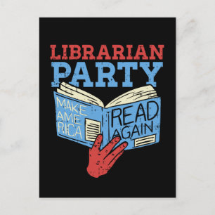 Carte Postale Livres - The Librarian Party Book Lover Cadeau