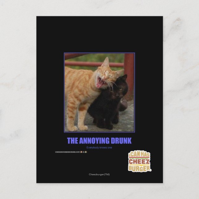 Carte Postale L'ivrogne ennuyeux (Devant)