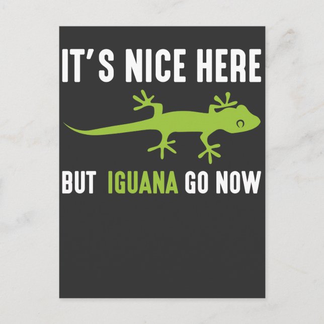 Carte Postale Lizard Lover Iguana Green Gecko Party Animal Pun (Devant)