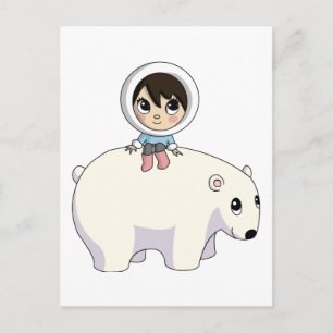 Carte Postale Lizzy et givrer l'ours polaire