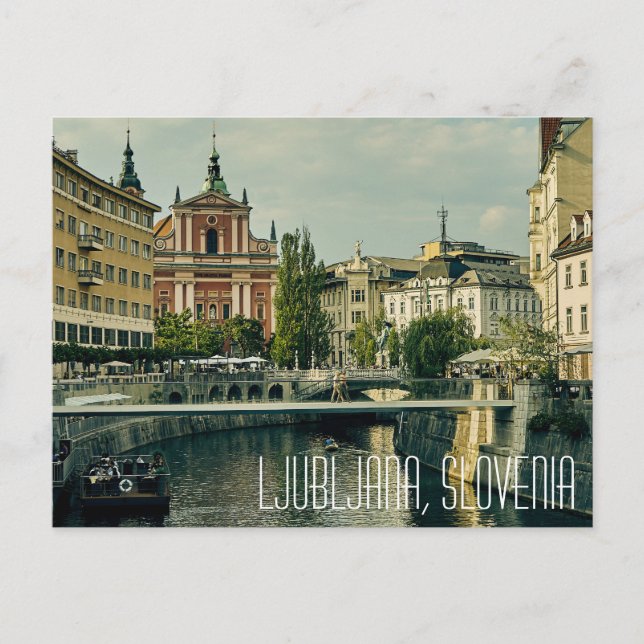 Carte Postale Ljubljana, Slovénie belle place de la ville (Devant)